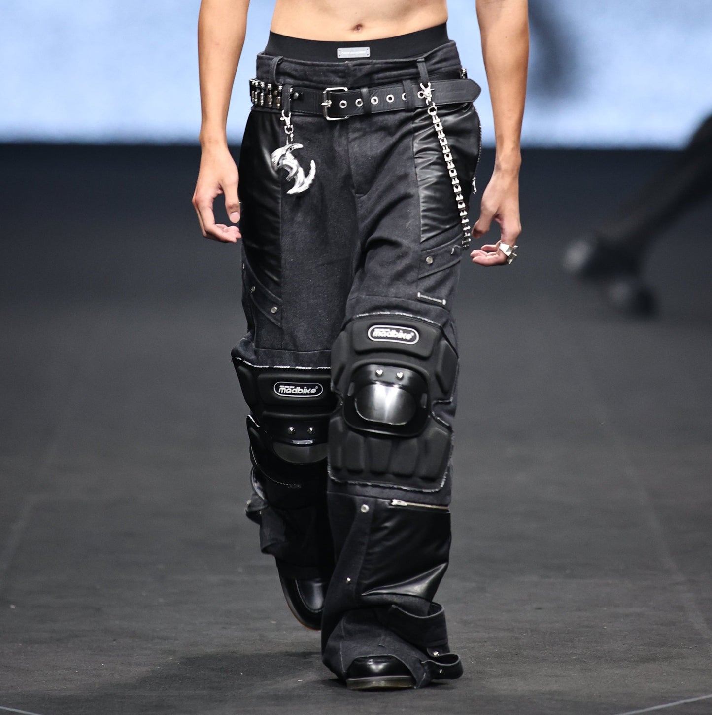 SS25 BIKER DENIM-LEATHER PANTS (SHOW PIECE)